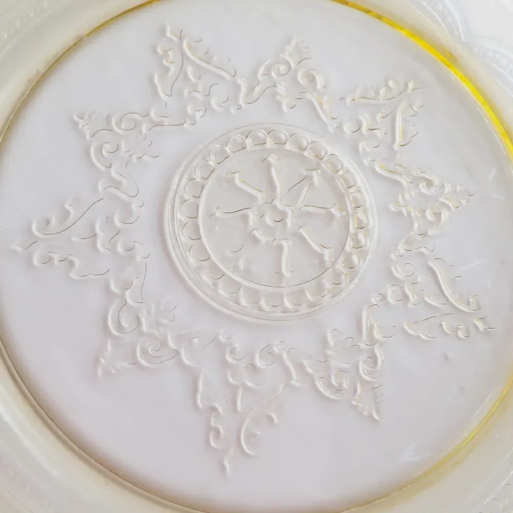 Vintage Federal Patrician Spoke Depression Glass Amber Yellow Dinner Plate 11